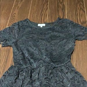 kids black lace skater style dress
